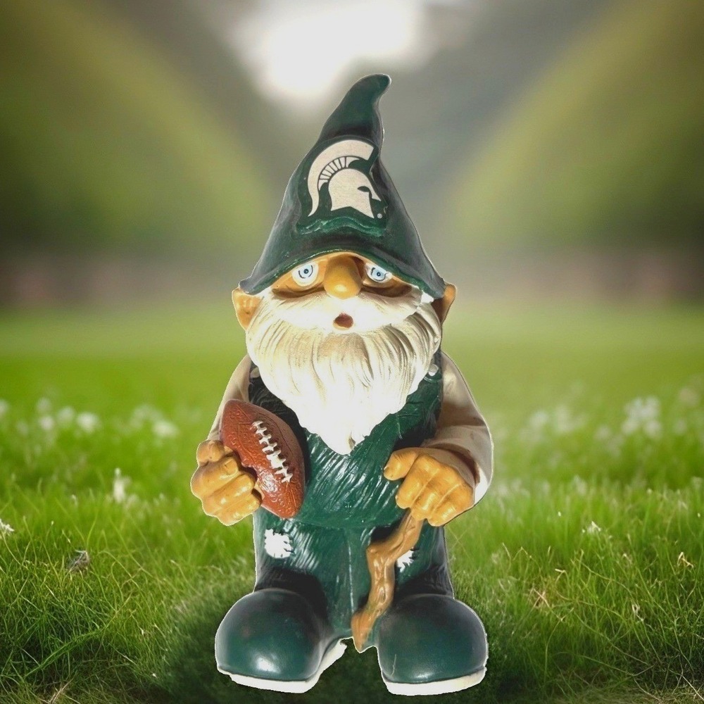 Michigan State Spartans NCAA 8" Tall Football Garden Gnome Sports Decor